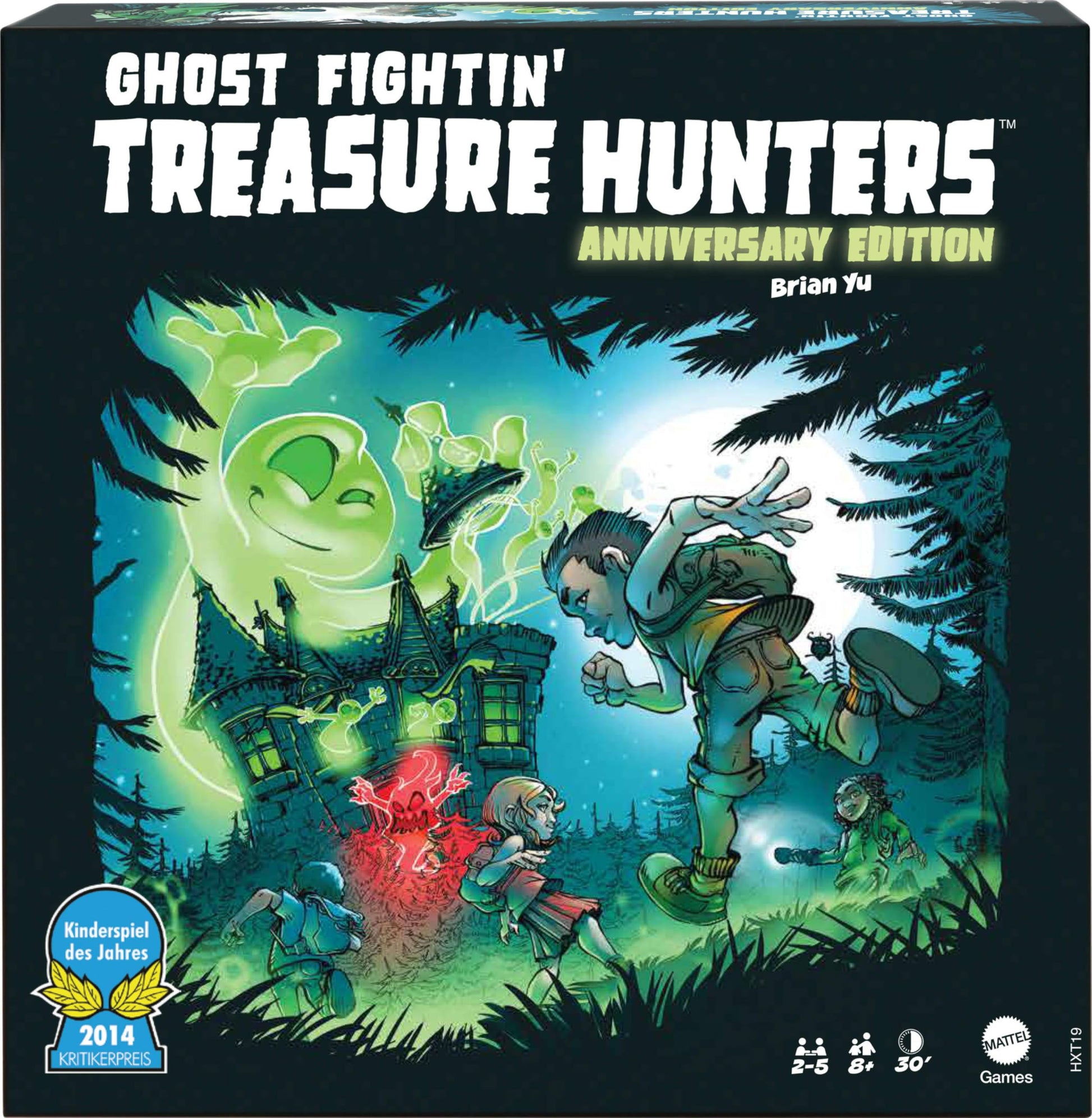 Mattel Games Ghost Fightin’ Treasure Hunters Anniversary Edition Board Game, Cooperative Family Game with Two Ways to Play Including a One vs. All