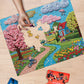 Springbok Springtime Stroll 1000 Piece Jigsaw Puzzle for Adults & Family - Poster Now Included - Scenic Spring Garden, Flowers & Trees Art - Unique