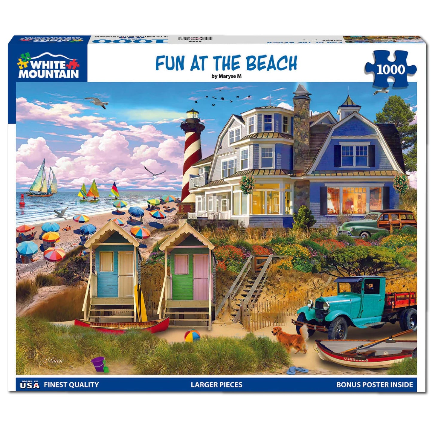 White Mountain 1000 Piece Jigsaw Puzzle Coastal Summer, Fun At The Beach