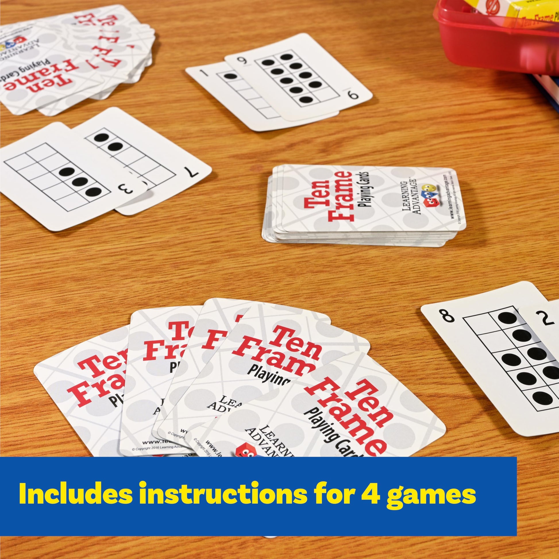 LEARNING ADVANTAGE Ten Frame Playing Cards, Set of 44