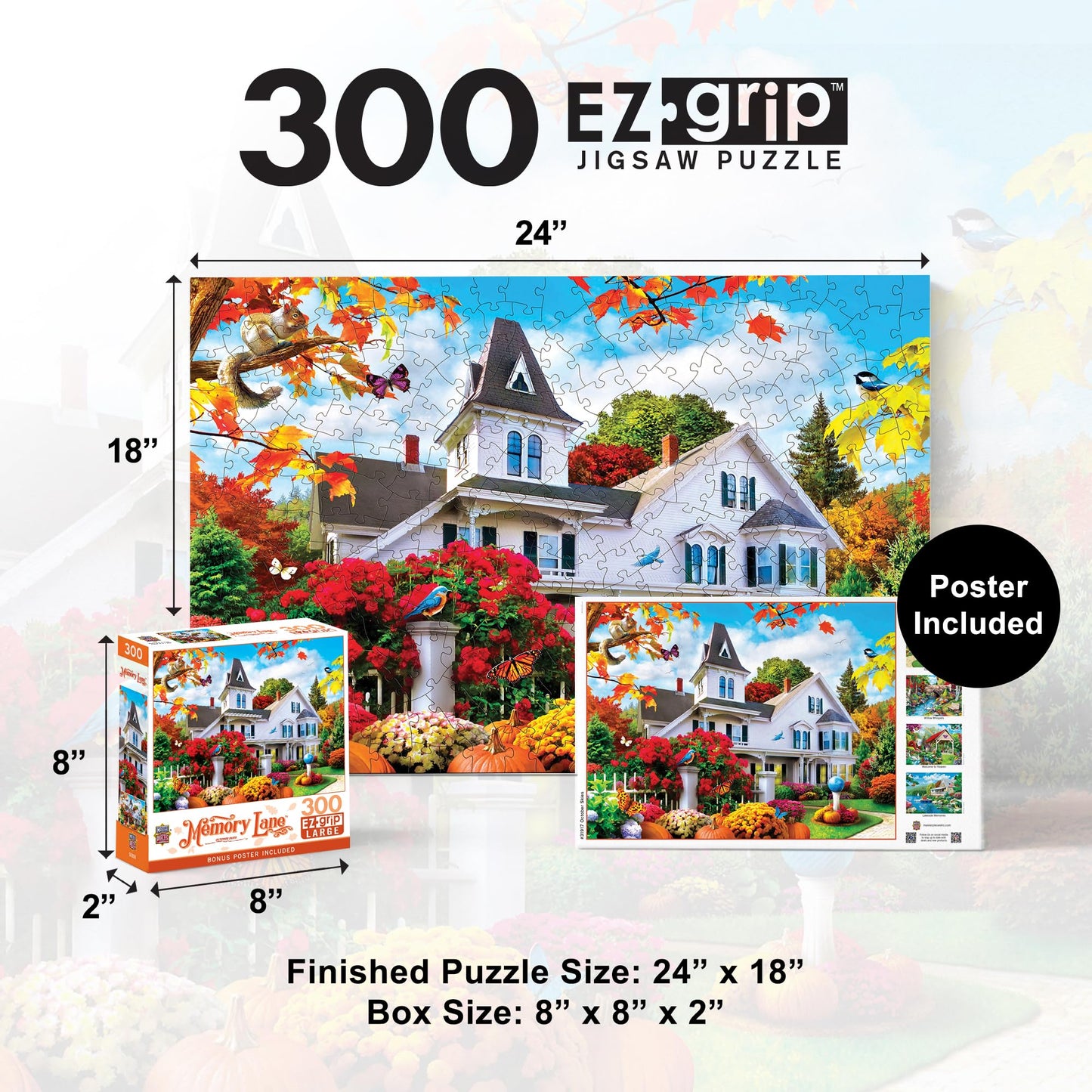 Masterpieces 300 Piece EZ Grip Jigsaw Puzzle - October Skies - 18"x24"