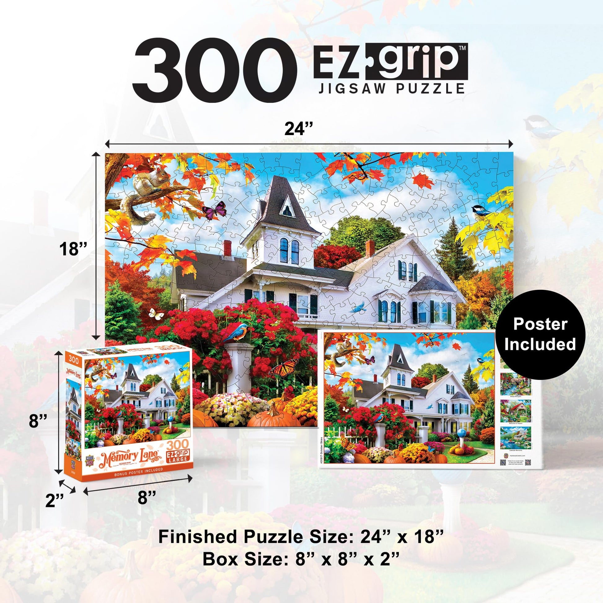 Masterpieces 300 Piece EZ Grip Jigsaw Puzzle - October Skies - 18"x24"