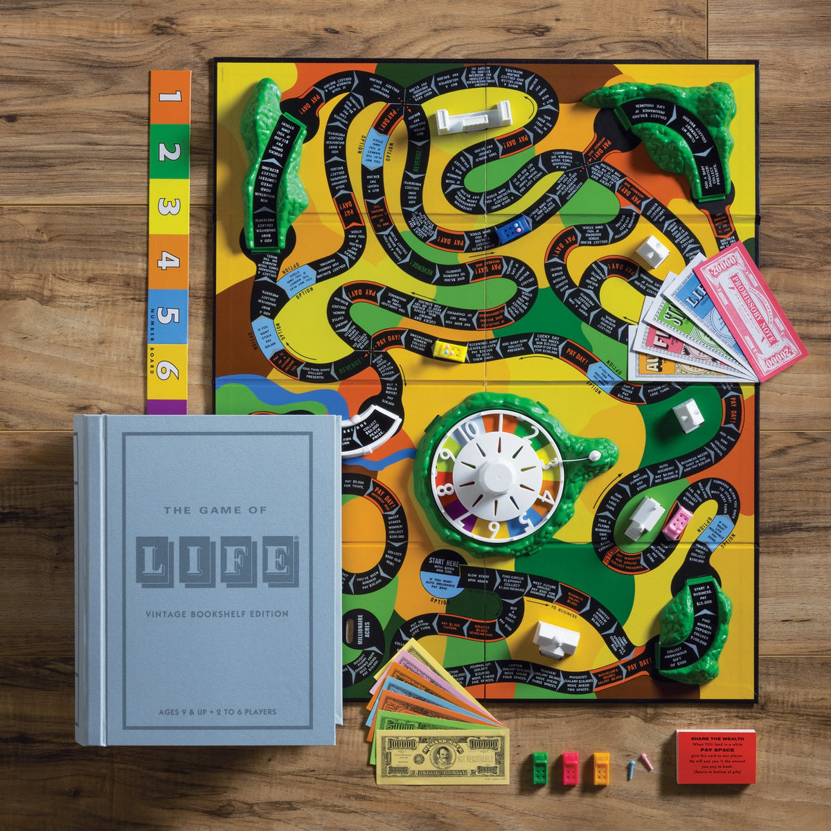WS Game Company The Game of Life Vintage Bookshelf Edition Board Game Set