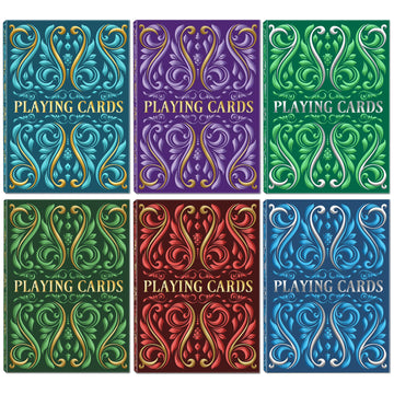 Playing Cards 12 Pack, Decks of Cards, Poker Size Standard Index Deck in 6 Unique Colors, Playing Cards Bulk for Family Game Night, Blackjack