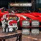 HXBIU Small V8 Engine Model Kit that Runs- 538-Piece Mini Engine Building Set with Rechargeable Electric Motor, Finely Crafted Parts, STEM DIY Technic
