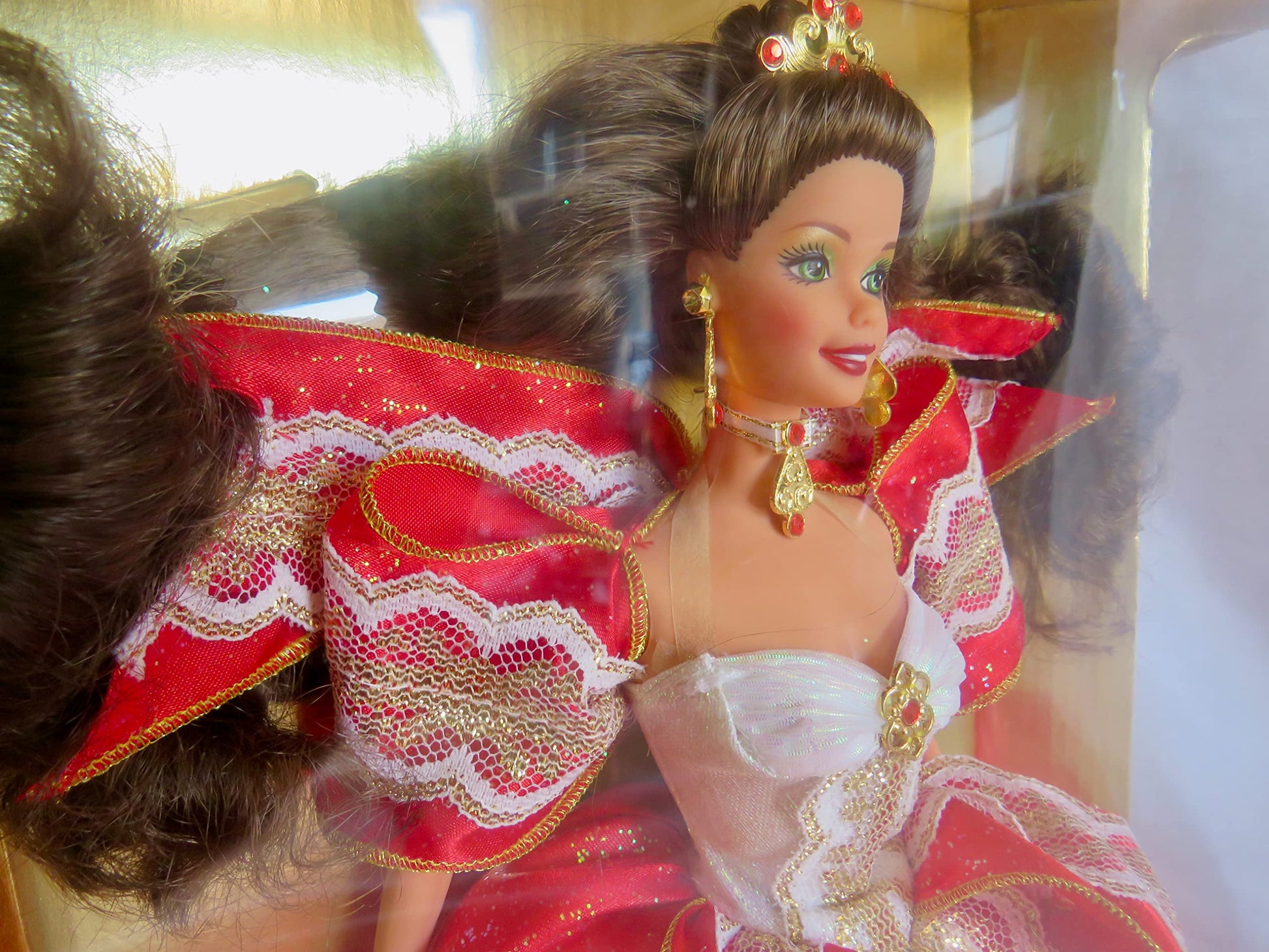 1997 Happy Holidays Brunette Barbie Doll NRFB by Barbie