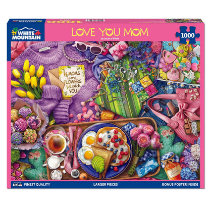 White Mountain 1000 Piece Jigsaw Puzzle Mother's Day Collage, Love You Mom