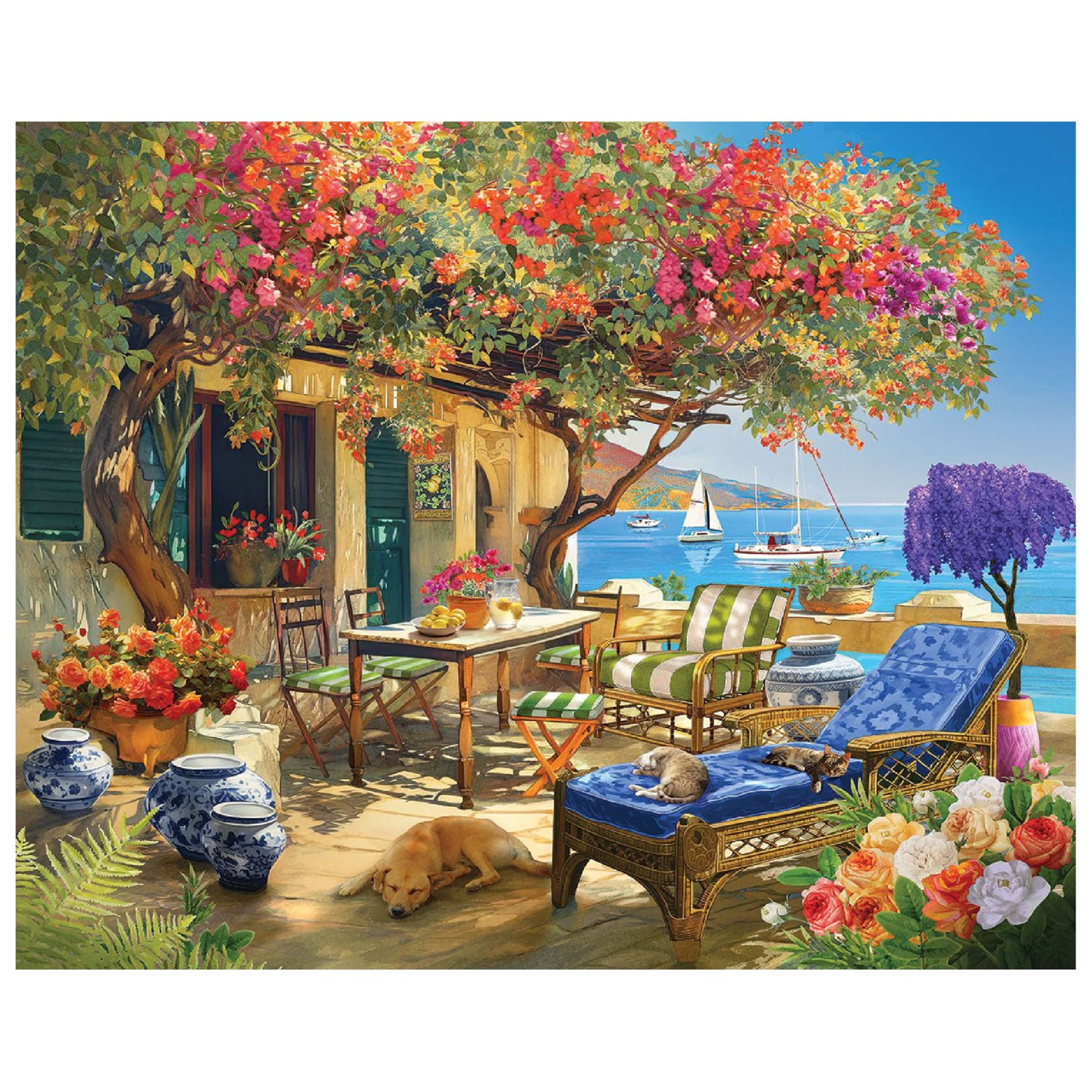 White Mountain 1000 Piece Jigsaw Puzzle Seaside Ocean, Coastal Paradise