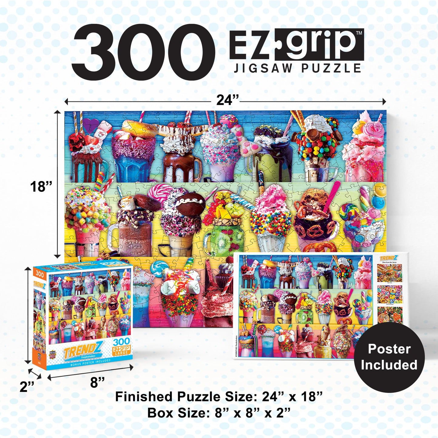 MasterPieces Trendz - Freakshakes 300pc EzGrip Puzzle Multicolor, 18" x 24"