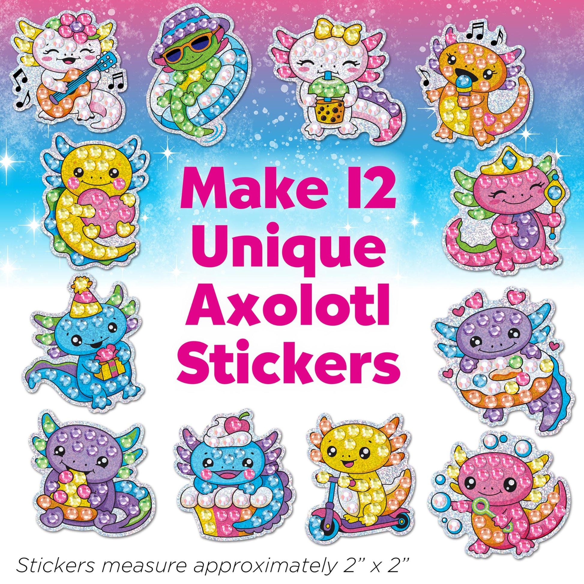 Creativity for Kids Big Gem Diamond Painting Axolotl| Mindful Summer Fun | Great Back to School Activities | Girl Toys and Crafts for Ages 6-8+