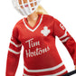 Tim Hortons Barbie Doll (12-inch Curvy) Collectible Wearing Hockey Uniform, with Stand and Certificate of Authenticity, for 6 Years and Up, Red