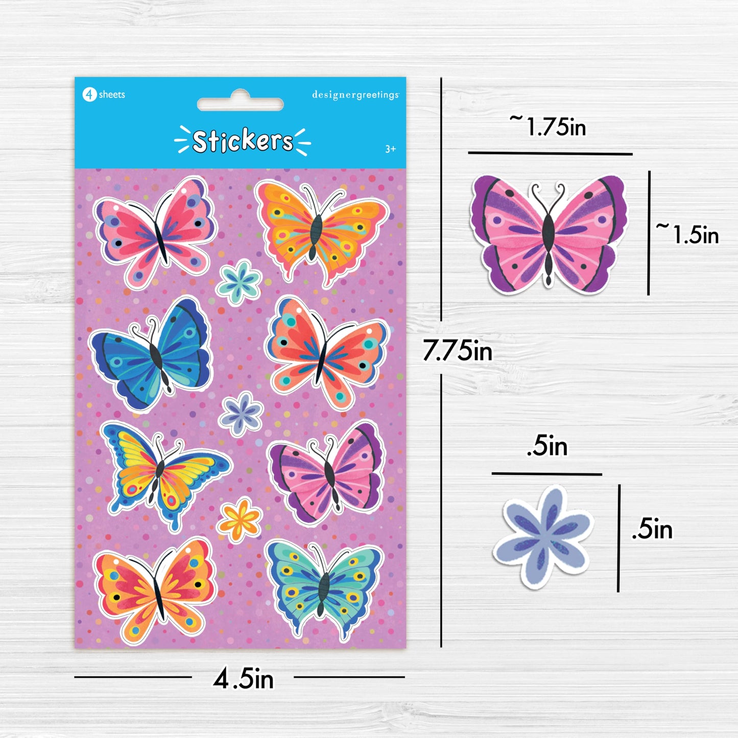Designer Greetings 528 PCS Butterfly Stickers - Perfect for School
