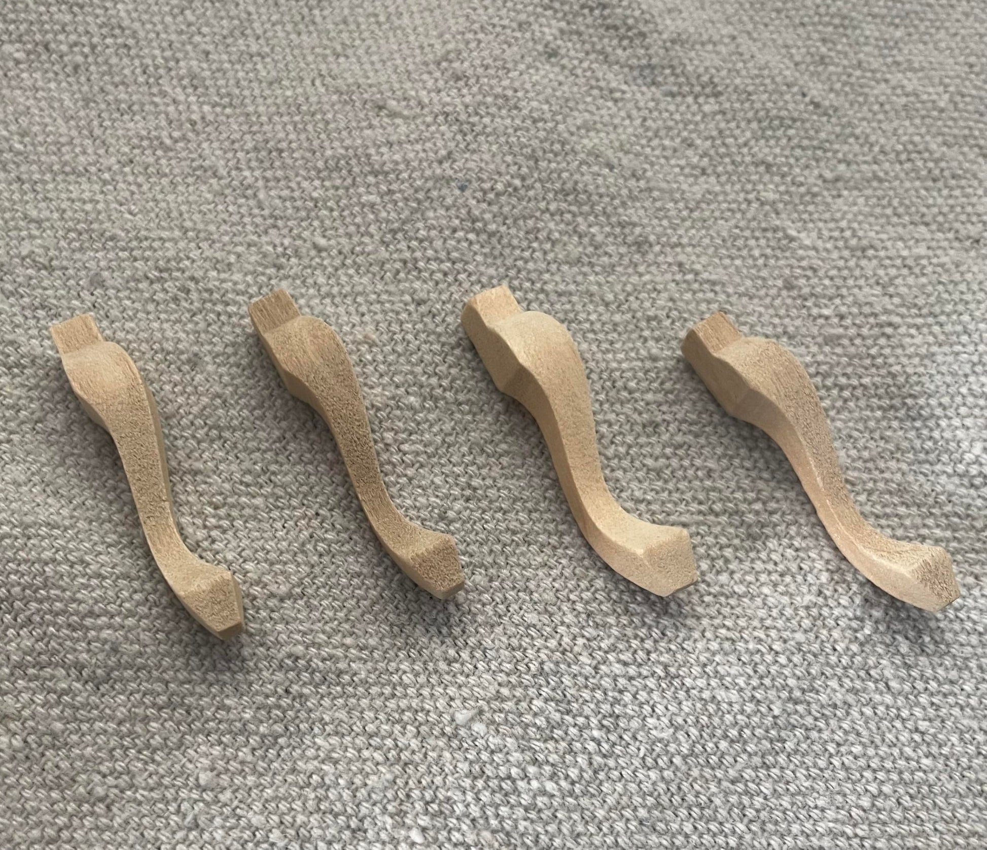 Miniature Furniture Legs for Dollhouse, 1:12 Scale, Natural Wood, 1.5 Inch Height, 4 Pack, #7
