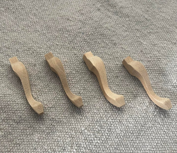 Miniature Furniture Legs for Dollhouse, 1:12 Scale, Natural Wood, 1.5 Inch Height, 4 Pack, #7