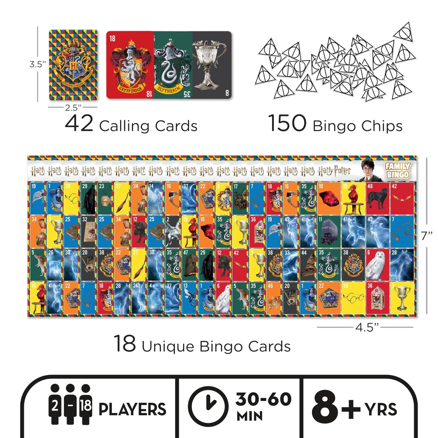 Aquarius Harry Potter Family Bingo Game - Officially Licensed Party Game for Kids and Adults Ages 8+, 2-18 Players - Gift for Teens and Fans