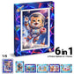 TOSY Picture Cube Adventure Cats: 6-in-1 Magnetic Picture Puzzle, 48 Blocks, 288 Puzzle Faces, 0.6 in, B122, Seamless UV Art, Display-Ready Frame
