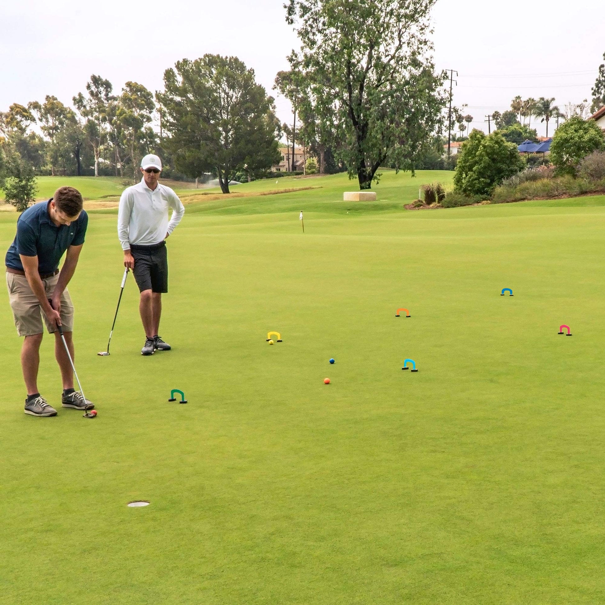 GoSports Putt-Thru Croquet Putting Game with 9 Gates and 4 Golf Balls