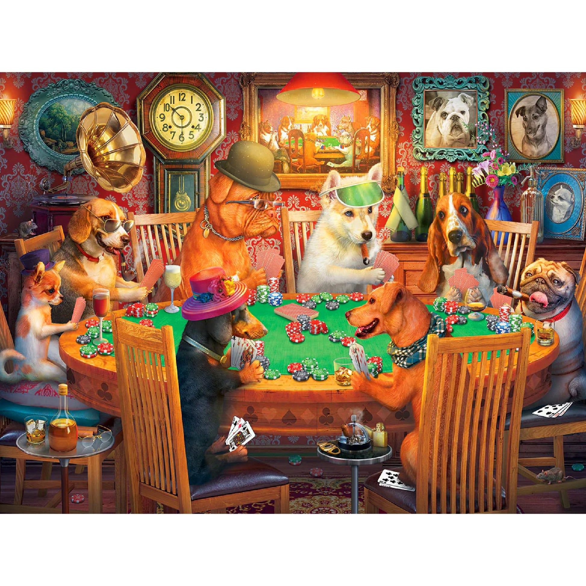 White Mountain 500 Piece Jigsaw Puzzle Funny Animal, Poker Dogs