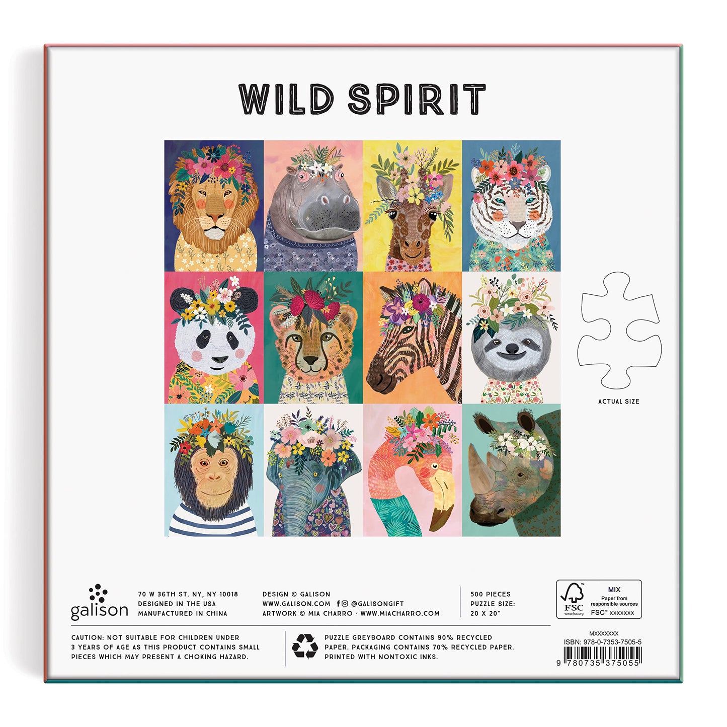 Galison - Wild Spirit 500 Piece Jigsaw Puzzle for Adults