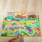 Melissa & Doug Dinosaur Adventure Tracks Cardboard Jigsaw Floor Puzzle and 2 Wind-Up Dinos - 48 Pieces, for Boys and Girls 3+