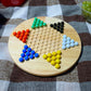 WE Games Solid Wood Chinese Checkers Set with Glass Marbles - 11.5 inches
