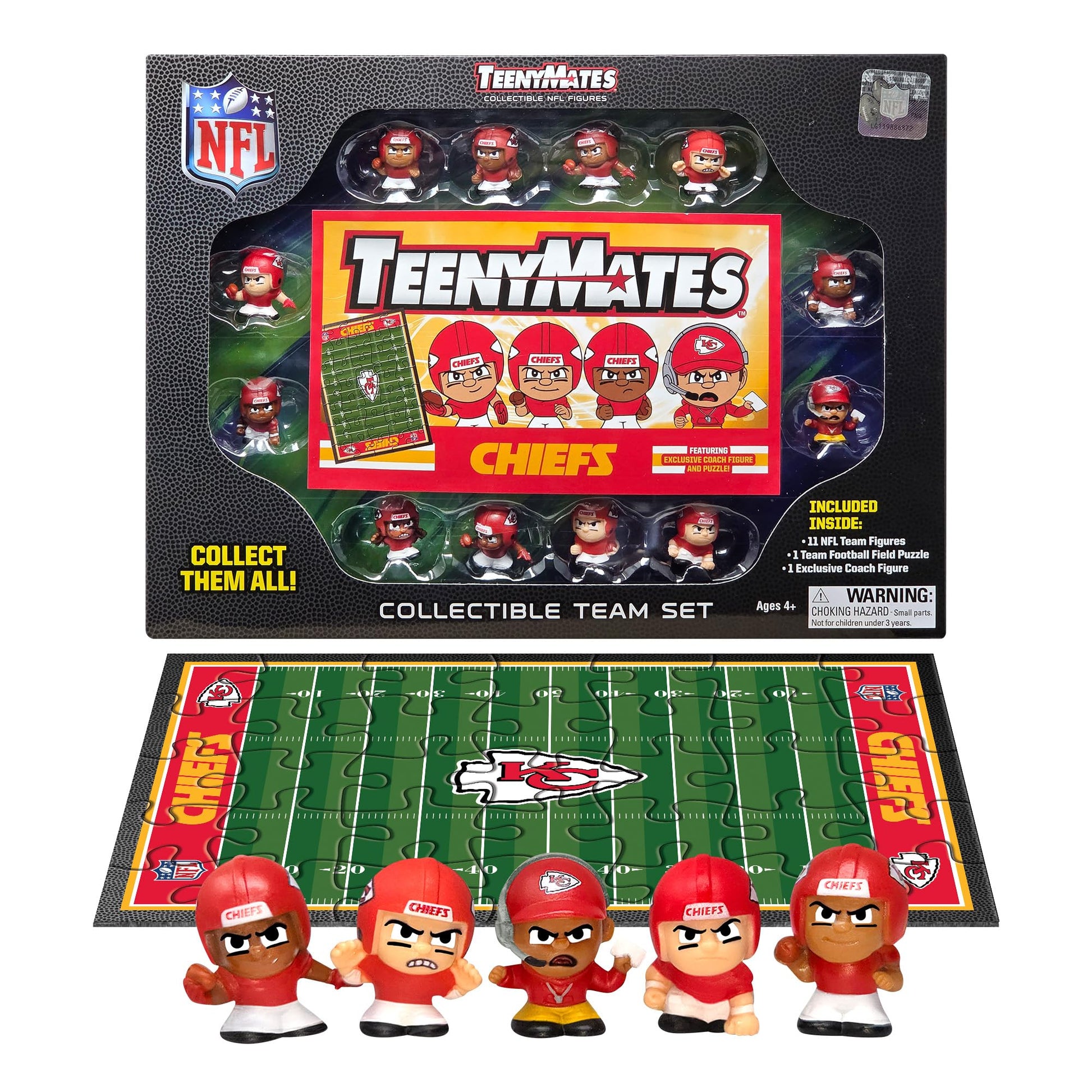 TeenyMates NFL Football Action Figures Gift Set, Kansas City Chiefs