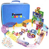 PicassoTiles 131PC Magnetic Tiles, Marble Run, Race Track Building Toy Set