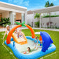 Inflatable Kids Pool, Kiddie Pool with Water Slide, Coconut Palm Sprinkler
