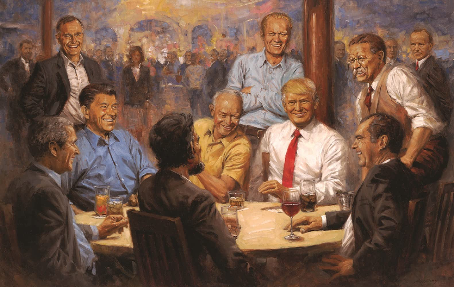 SunsOut The Republican Club 550 piece Jigsaw Puzzle for Adults, Artist Andy Thomas, President Series, Americana