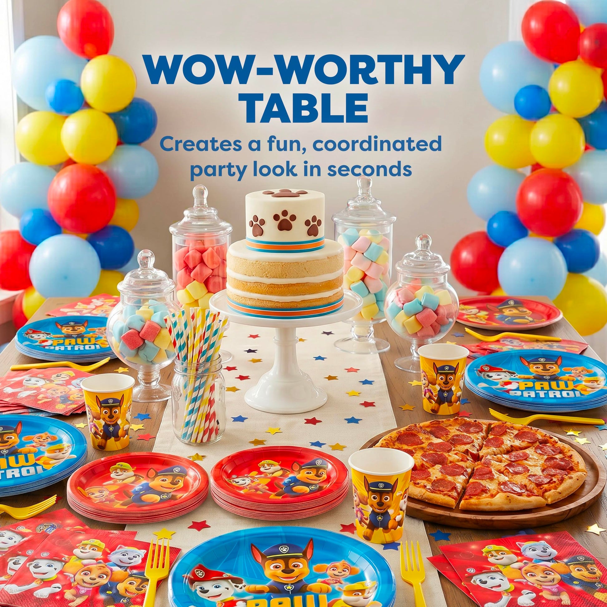 Unique Paw Patrol Birthday Decorations - Complete Party Tableware Set