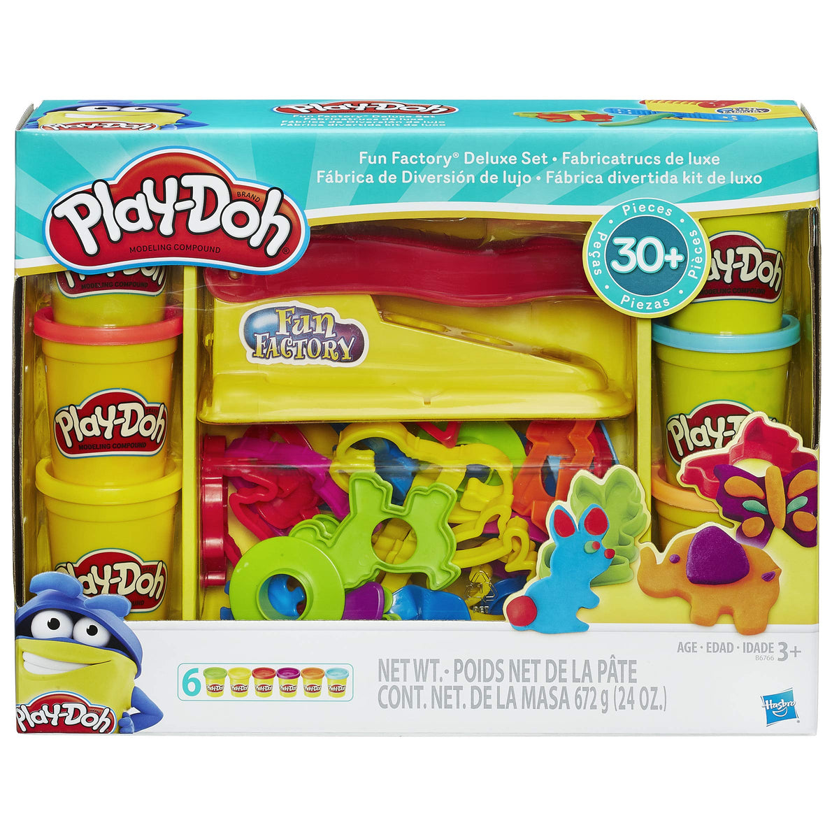 Play-Doh Fun Factory Deluxe Set, 31 Tools & 6 Cans, Back to School Gifts & Prizes, Kids Arts & Crafts, Preschool Toys, Ages 3+ (Amazon Exclusive)