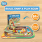 Playful Minds Dino Park Train Puzzle Playset - 60 Pc Build and Play Railway Set for Toddlers and Kids Ages 3-5 - EVA Foam Puzzle Track with Motorized