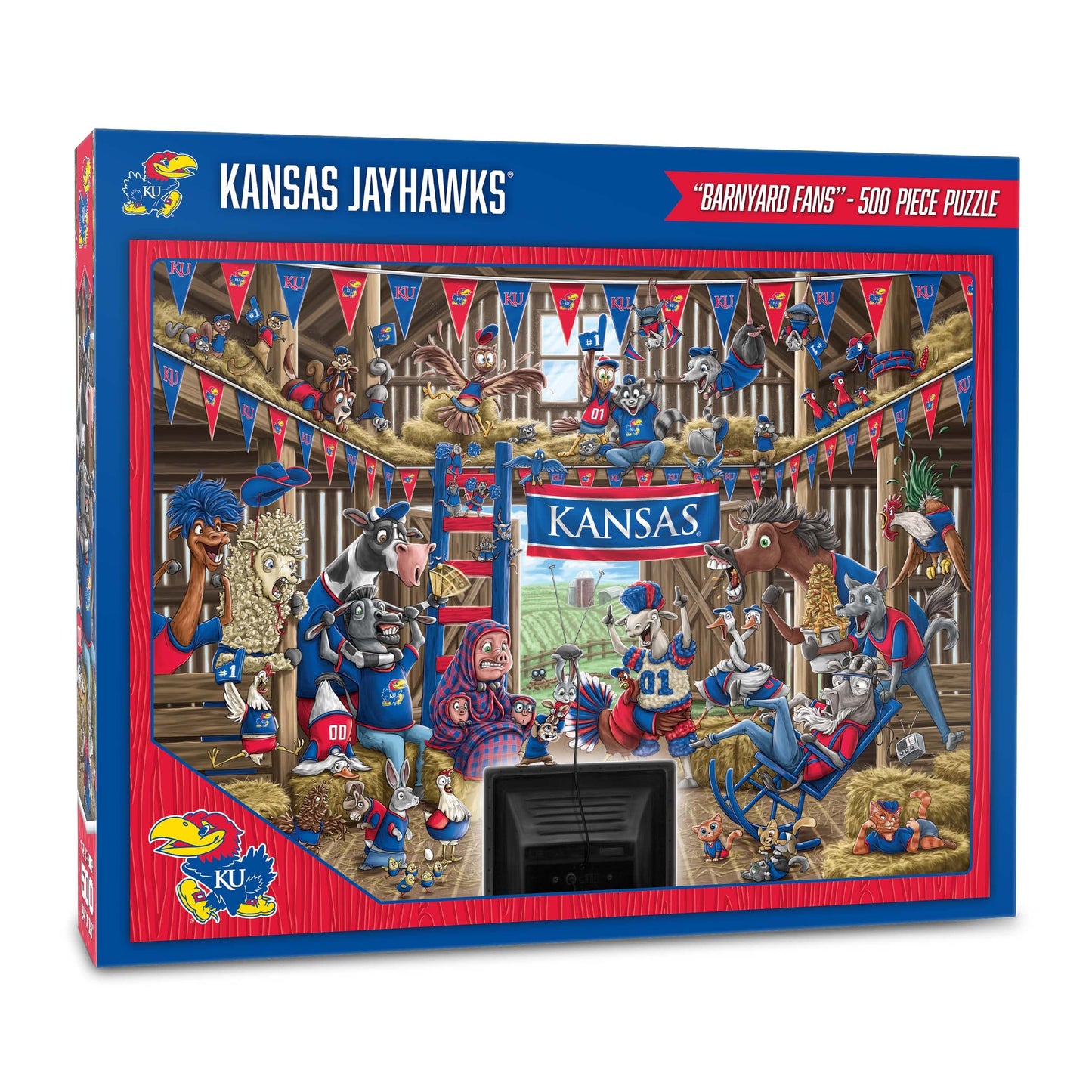 YouTheFan NCAA Kansas Jayhawks Barnyard Fans 500pc Puzzle