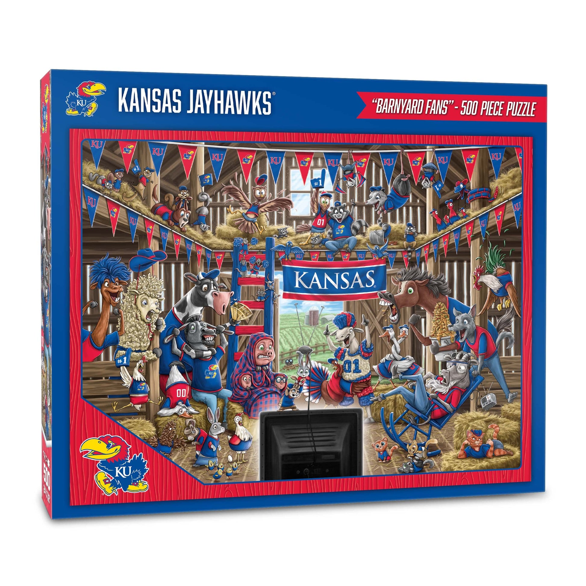 YouTheFan NCAA Kansas Jayhawks Barnyard Fans 500pc Puzzle