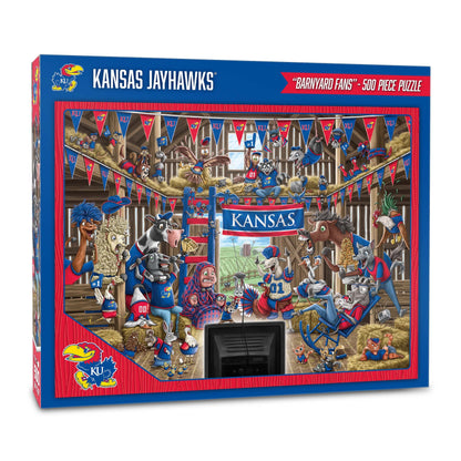 YouTheFan NCAA Kansas Jayhawks Barnyard Fans 500pc Puzzle