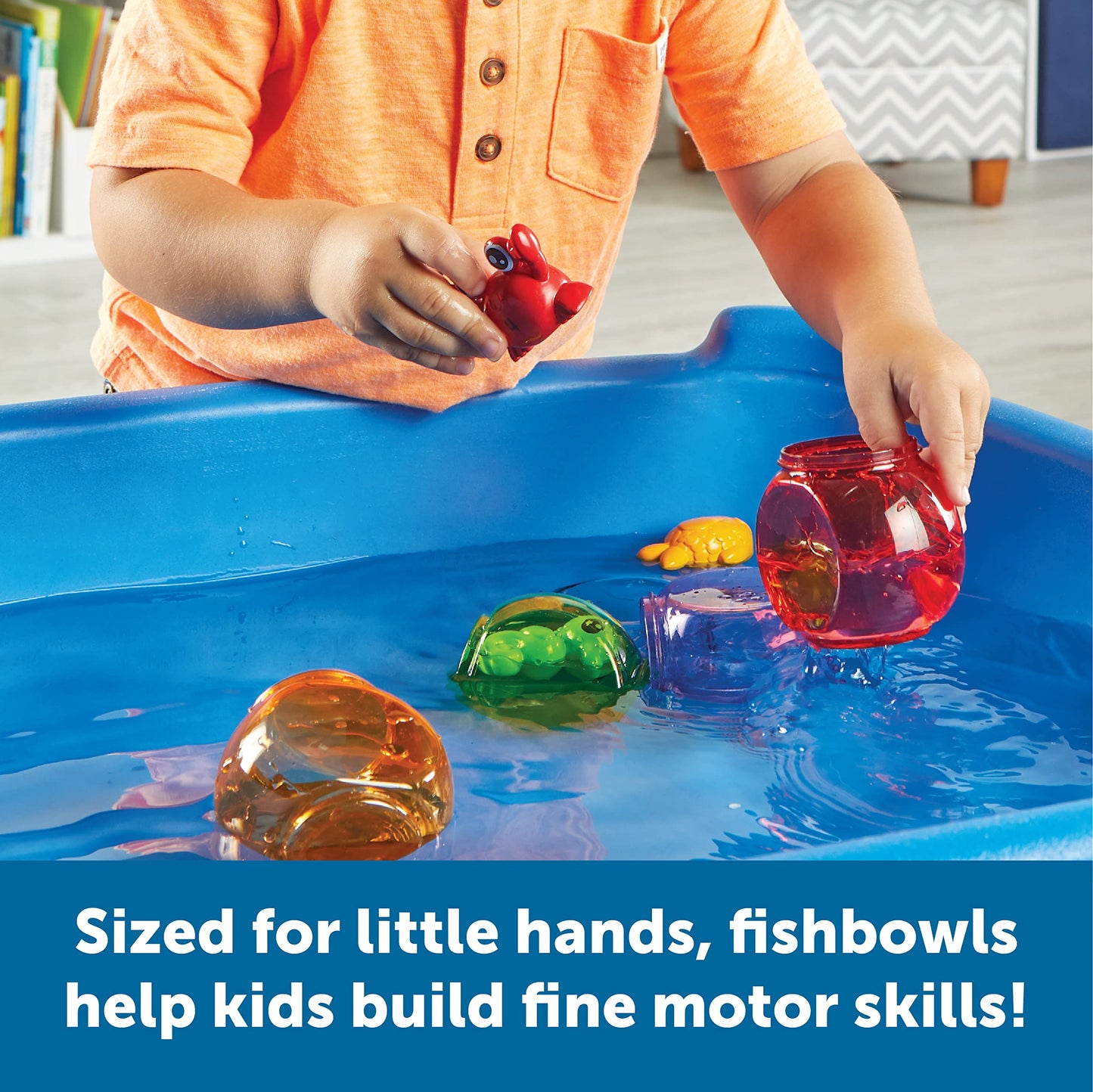 Learning Resources Peekaboo Fishbowl Friends - Counting and Fine Motor Skills, Water and Bathtub Toys, Toddler Games, Preschool Activities, Math
