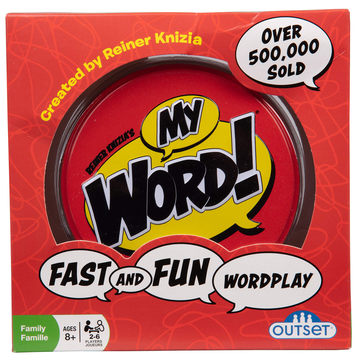 My Word! The Card Game of Fast and Fun Wordplay - in a Travel Sized tin - for 2 to 6 Players Ages 8 and up by Outset
