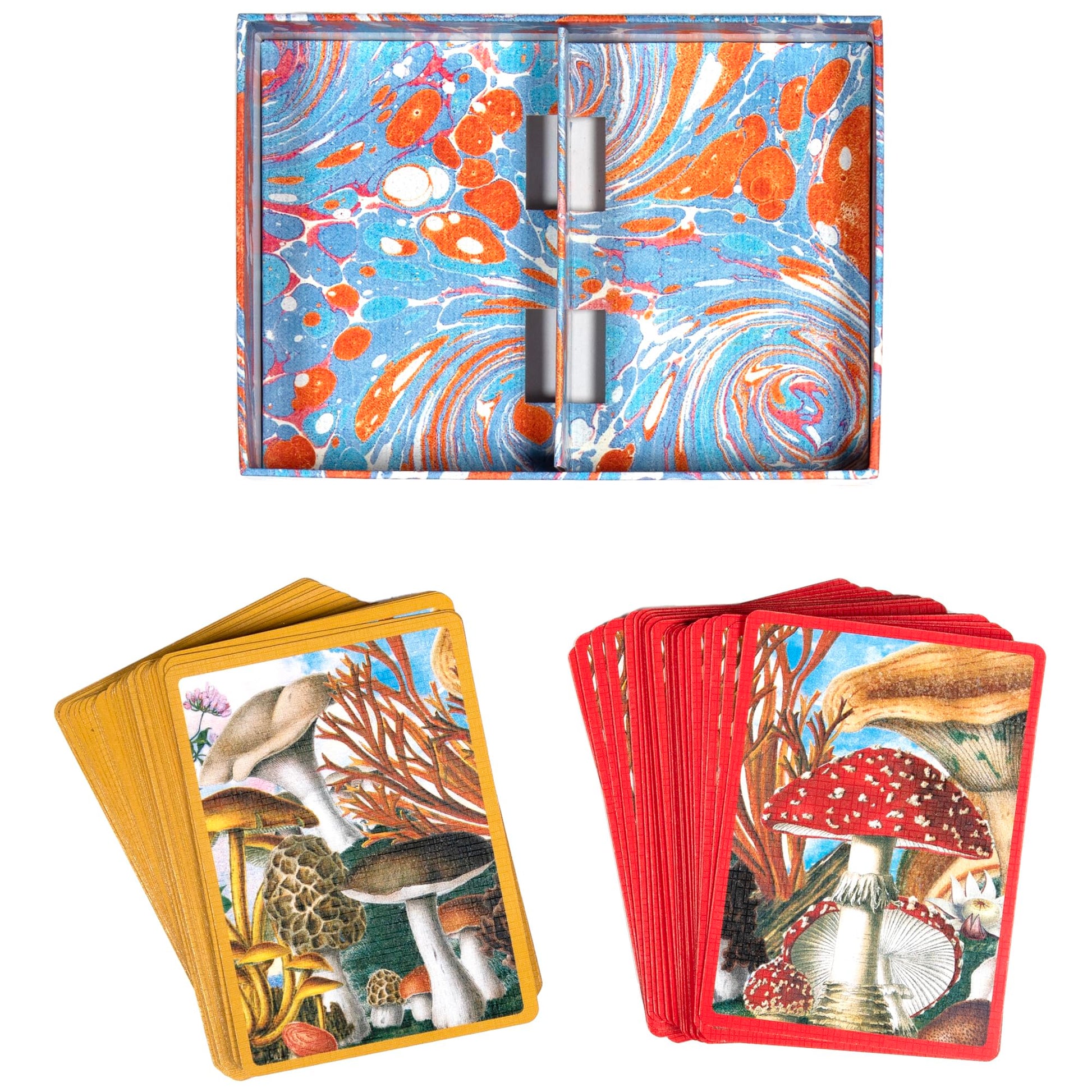 eeBoo Piece & Love: Mushroom Playing Cards - Includes 2-52 Card Decks, Traditional Decks with Beautiful Artwork & Gilded Edges