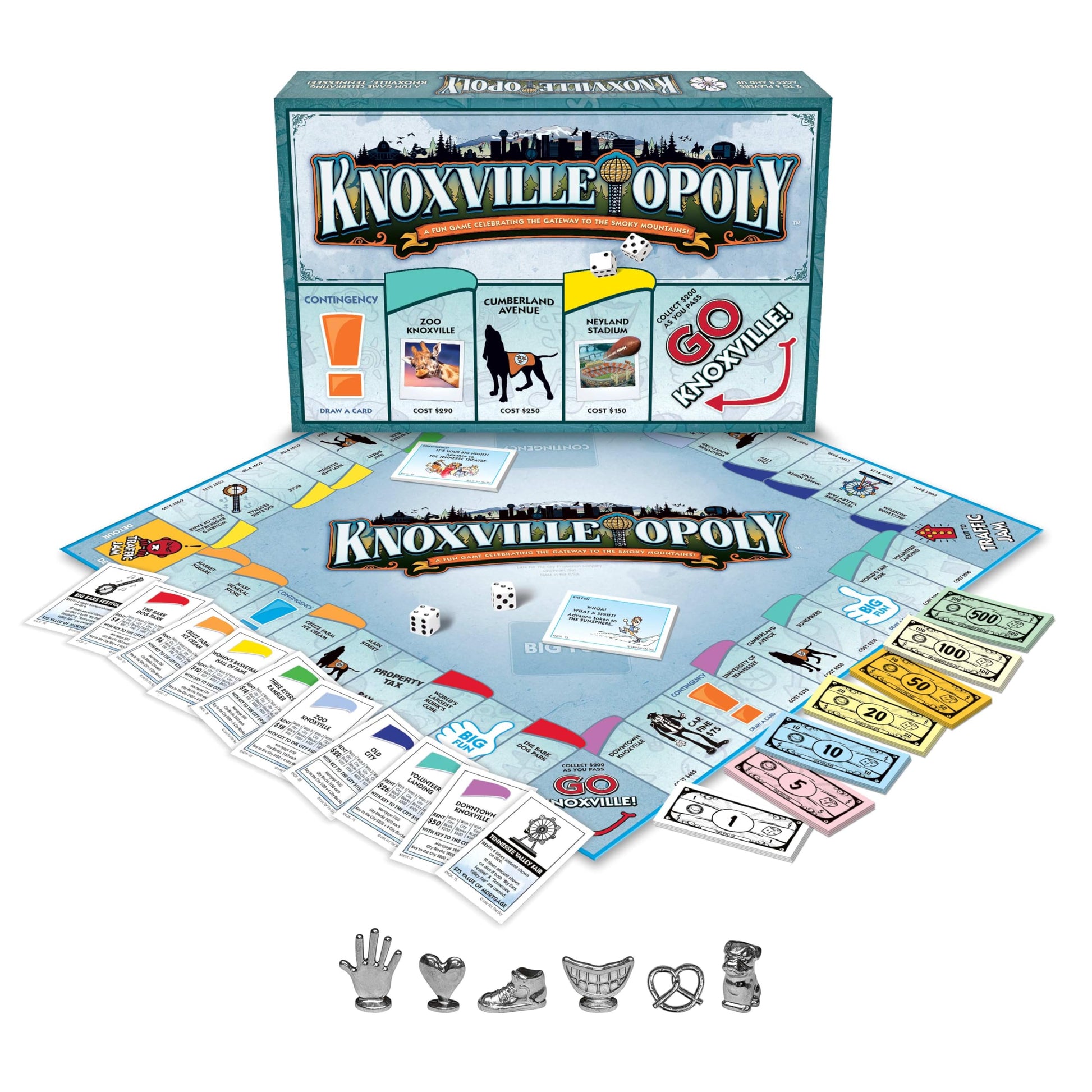 Late for The Sky Knoxville-Opoly City Board Game, Family Strategy Game Night for 2-6 Players, Ages 8+, Opoly-Style Play with Knoxville Landmarks