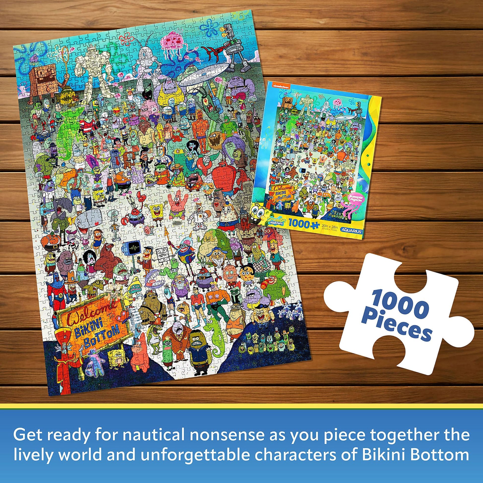 AQUARIUS SpongeBob SquarePants Puzzle (1000 Piece Jigsaw Puzzle) - Officially Licensed SpongeBob Merchandise & Collectibles-Glare Free -Precision Fit