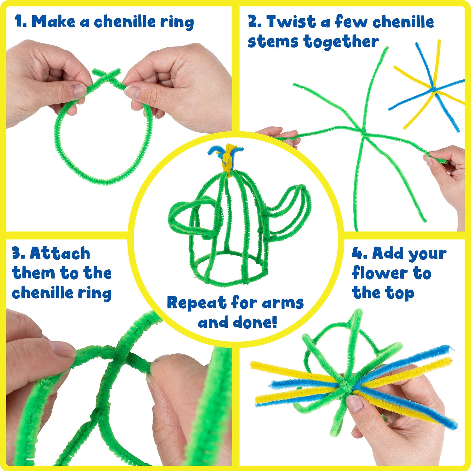 READY 2 LEARN Chenille Stems - Set of 324-10 Colors - Soft Pipe Cleaners - Art Supplies for DIY Crafts - 12 in. long