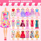 195 Pcs Doll Clothes and Accessories Kit, Include Princess Gowns, Fashion Skirt, Slip Dresses, Tops, Pants, Bikini Swimsuits, Shoes, Crowns