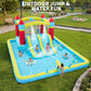 Inflatable Bounce House Water Slide, 7-in-1 Double Slide Bouncy Castle with 350W Blower, Kids Outdoor Backyard Play Center with Jumping Area, Water