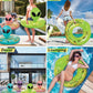 POZA Inflatable Alien Pool Float Tube - Heavy Duty Vinyl UV Resistant Confetti Pool Alien Floatie, Cool Pool Float Swim Ring Pool Inflatables