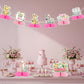 Young Wild Three Party Decor, 8pc Pink Safari Honeycomb Centerpiece