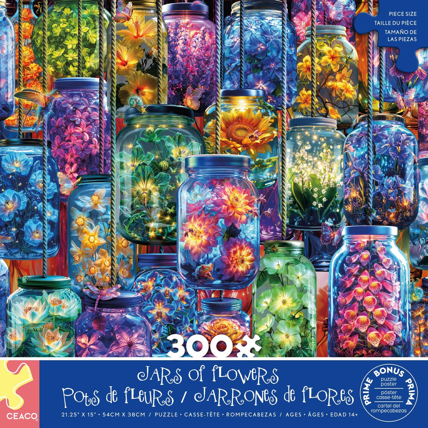 Ceaco - Jars of Flowers - 300 Large Piece Jigsaw Puzzle for Adults