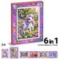 TOSY Picture Cube Fairy Unicorns: 6-in-1 Magnetic Picture Puzzle, 48 Blocks, 288 Puzzle Faces, 0.6 in, B061, Seamless UV Art, Display-Ready Frame