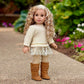 DreamWorld Collections - Romantic Melody - 3 Piece Outfit - Tunic, Leggings and Boots - Clothes Fits 18 Inch Doll (Doll Not Included)