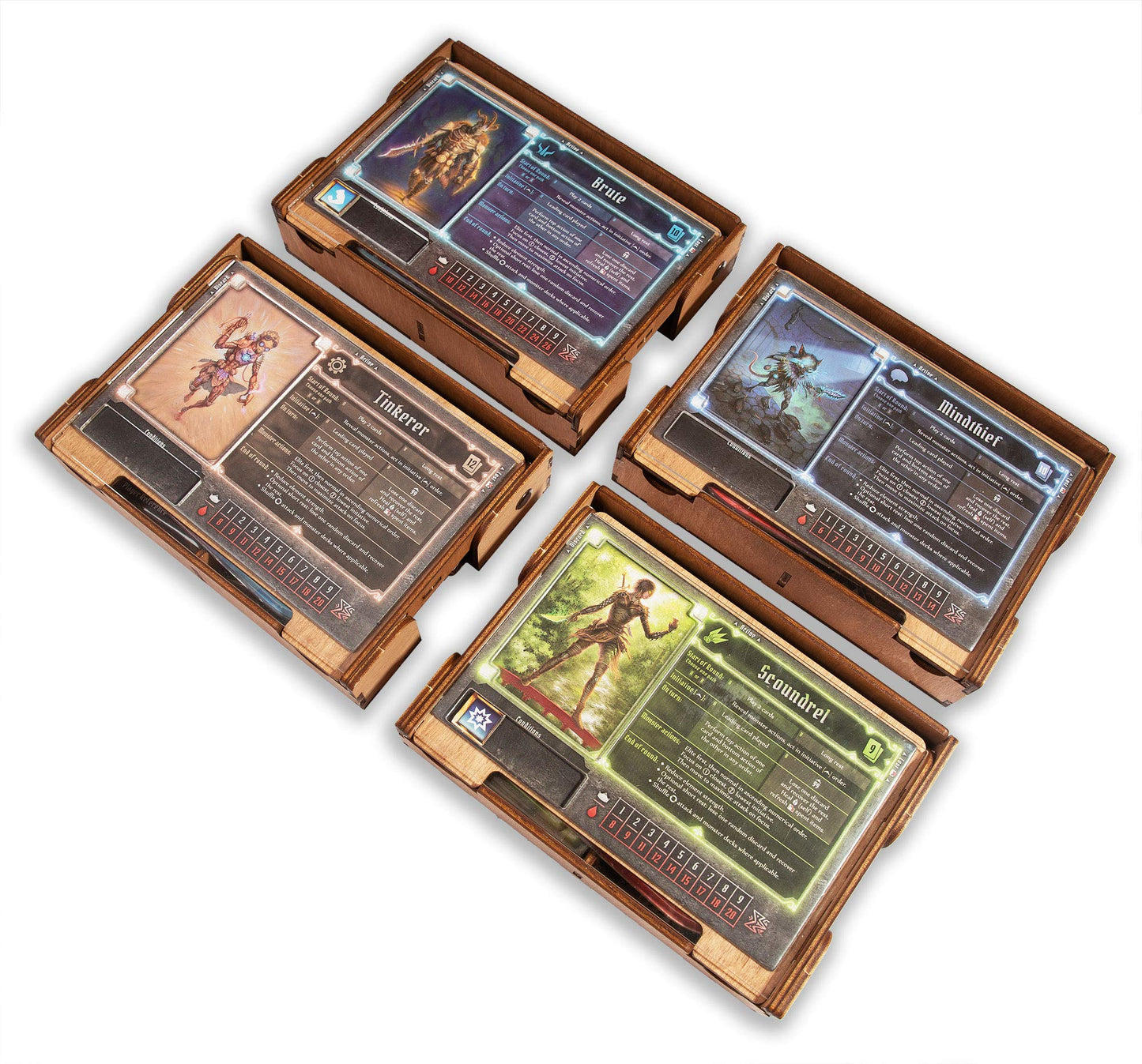 SMONEX Wooden Organizer and Four Player Boards Compatible with Gloomhaven Board Game - Box Suitable for Storage All Gloomhaven Expansions - Insert