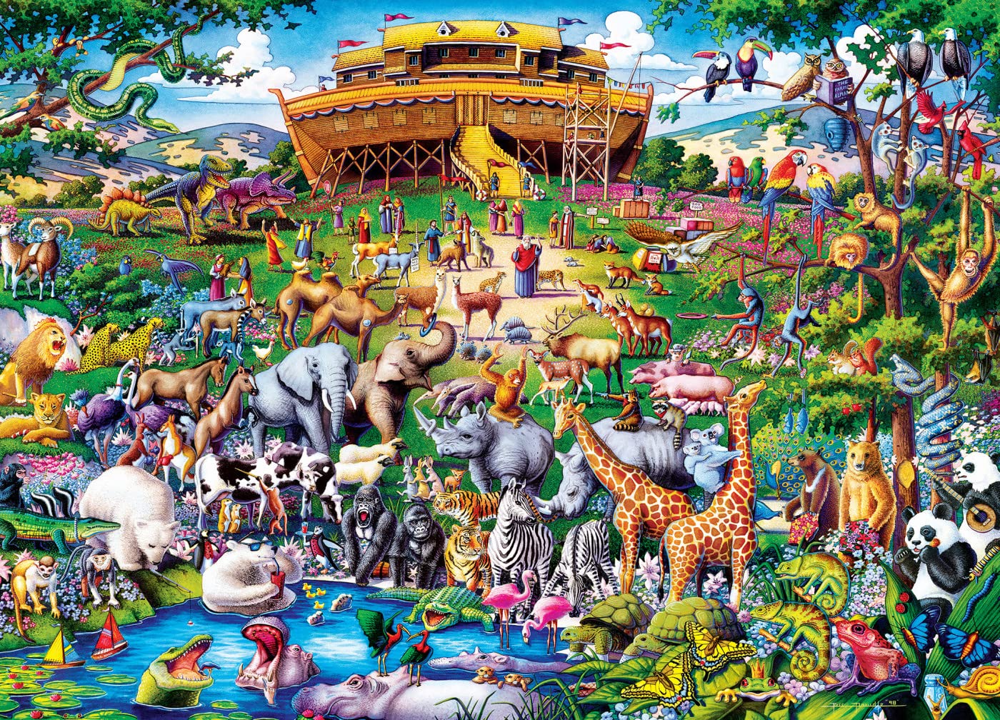 MasterPieces 1000 Piece Jigsaw Puzzle for Adults, Family, Or Youth - Noah's Ark - 19.25"x26.75"